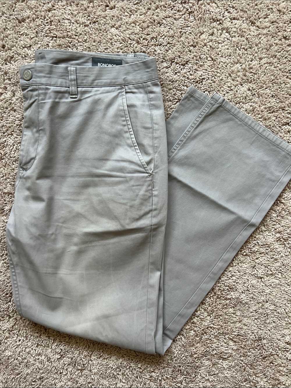 Bonobos Light Gray Men's Chino Pants, 36/32